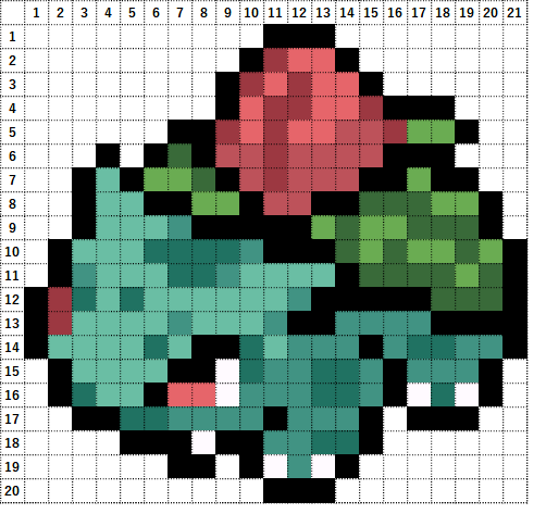 ポケモン アイロンビーズでフシギソウの作り方 簡単図案 なやここブログ