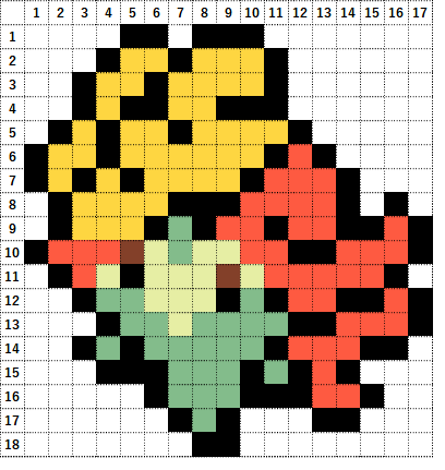 ポケモン アイロンビーズでヒメンカの作り方 簡単図案 なやここブログ