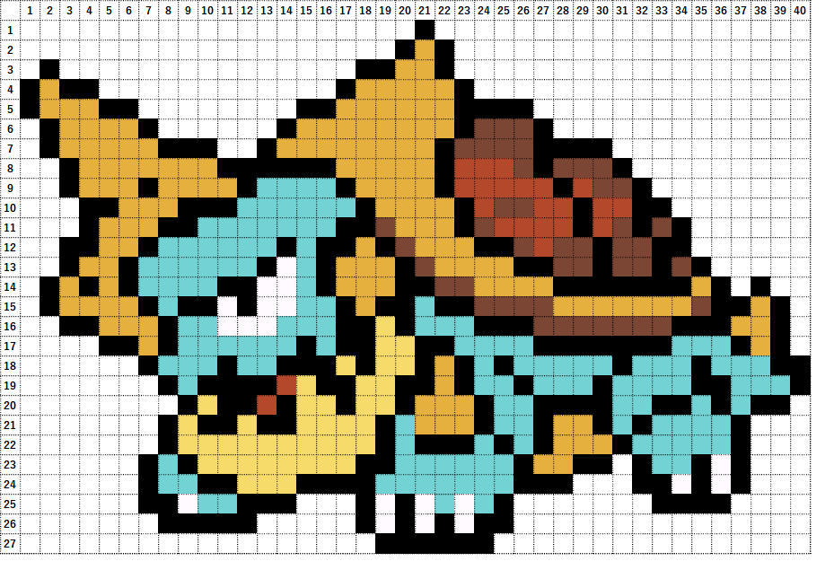 ポケモン カジリガメの作り方 アイロンビーズ簡単図案 なやここブログ