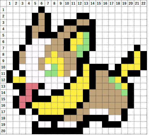 ポケモン アイロンビーズでワンパチの作り方 簡単図案 なやここブログ