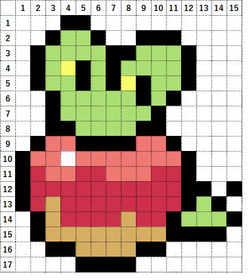 ポケモン アイロンビーズでカジッチュの作り方 簡単図案 なやここブログ